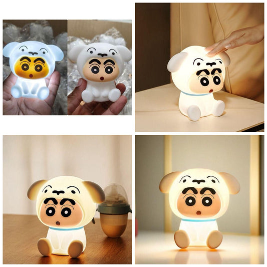 Crayon Shin-chan Shiro LED Night Light | Soft Silicone Cartoon Lamp for Kids & Bedroom Decor Home Decor
