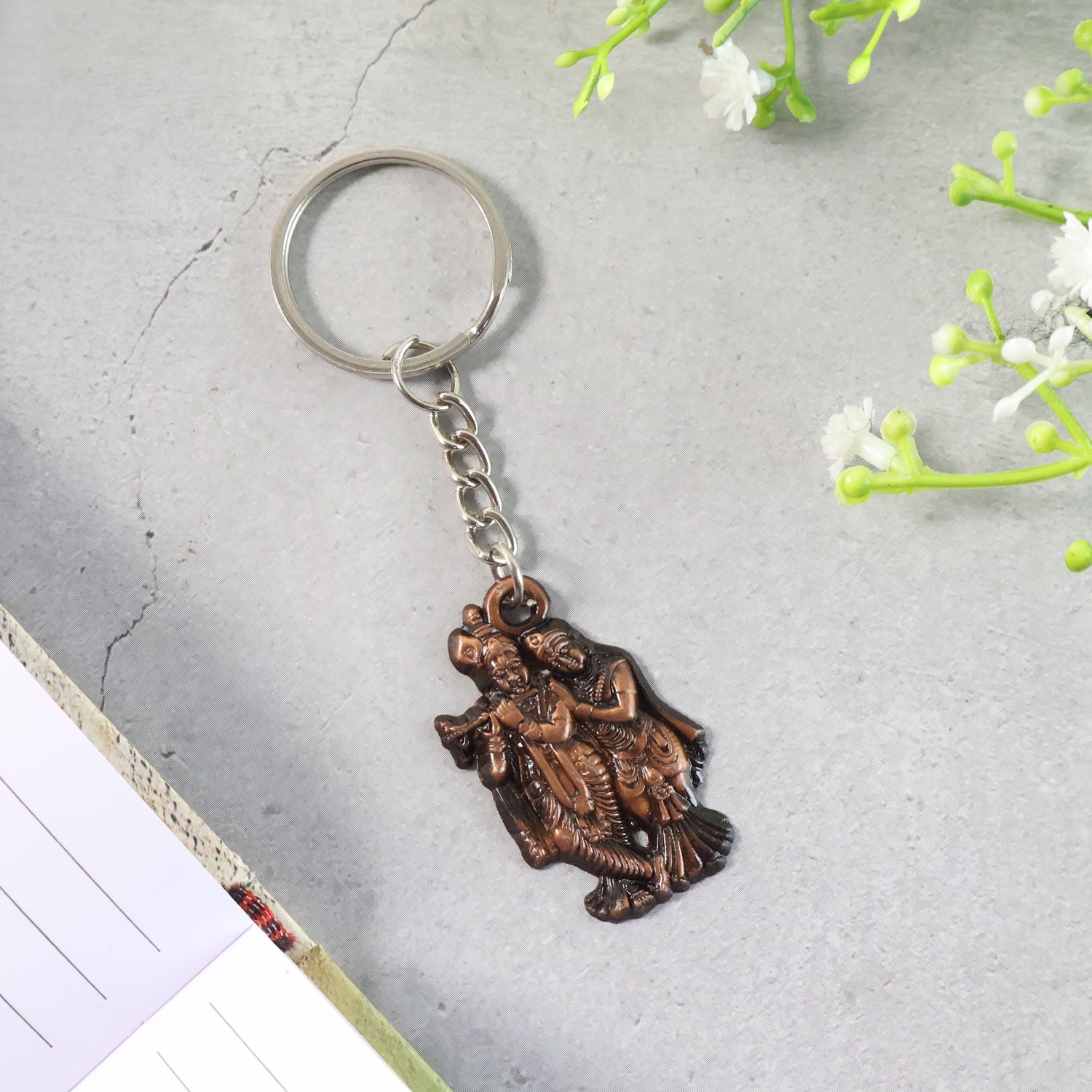 Radha Krishna Metal Keychain (1 Pc) Keychain