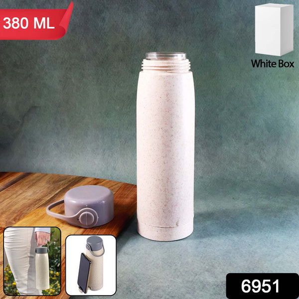 High Portable Water Bottle Creative Wheat Fragrance Glass Bottle Water With Mobile Phone Holder Wide Mouth Glass Water 380ml (Moq - 80 Pc) Water Bottles