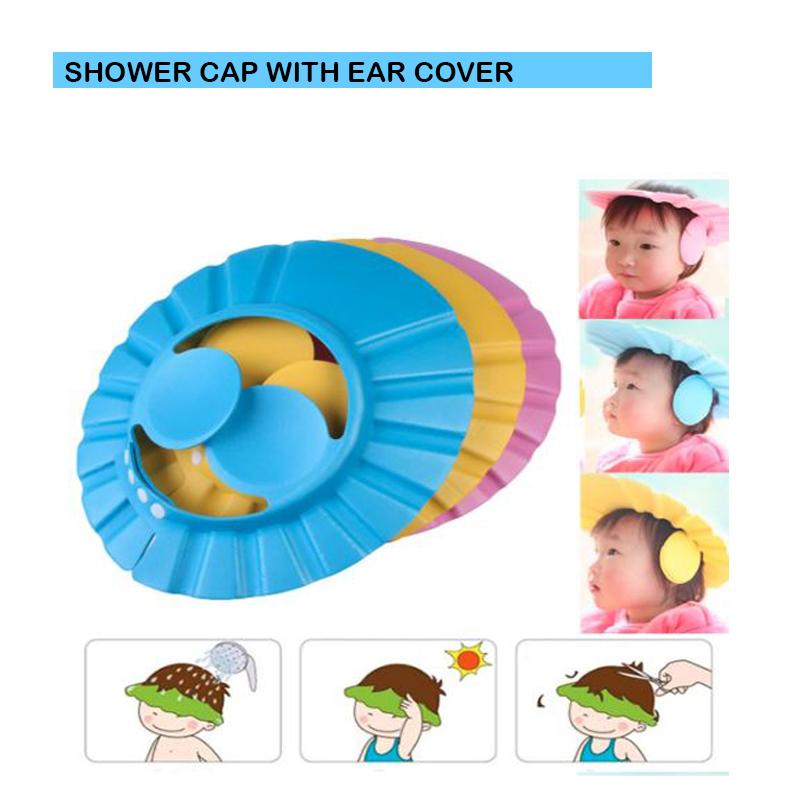 Adjustable Safe Soft Baby Shower Cap - Shampoo Shield for Kids Baby Care