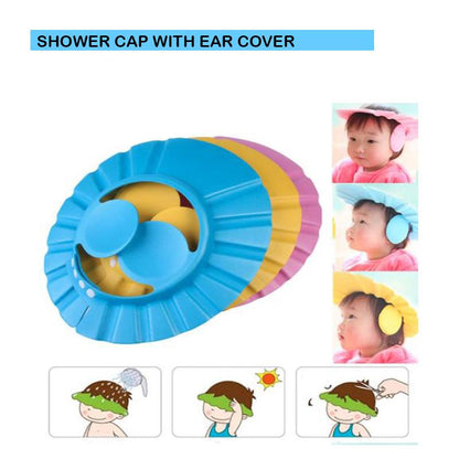 Adjustable Safe Soft Baby Shower Cap - Shampoo Shield for Kids Baby Care