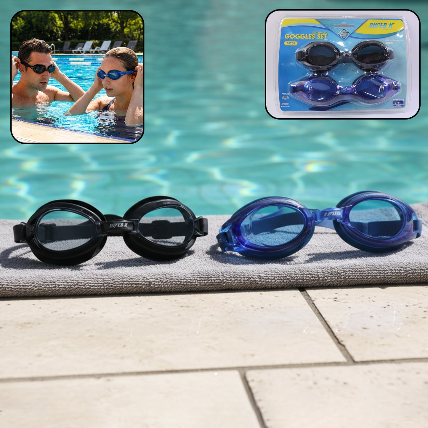 Swimming Goggles Set (2 Pieces Set) Swimwear