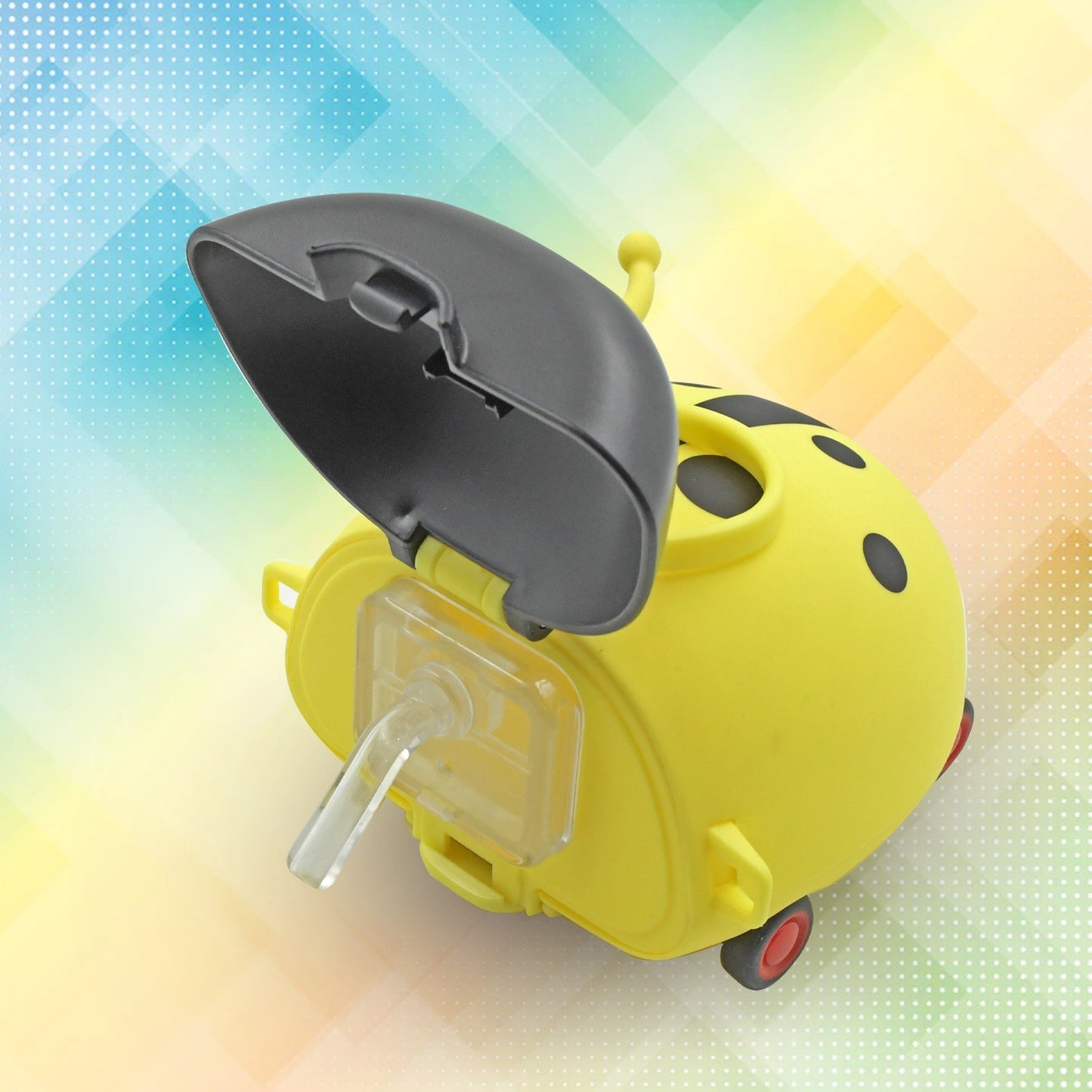 Cute Plastic Bug Shape Water Bottle With Adjustable Shoulder Strap 4 Wheel Water Bottle For Kids | Water Bottles