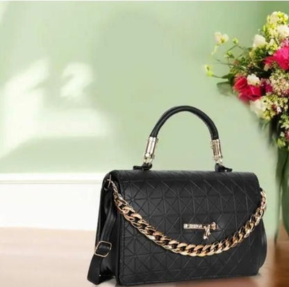 Black Quilted Style Fancy Sling Bag for Women Handbags