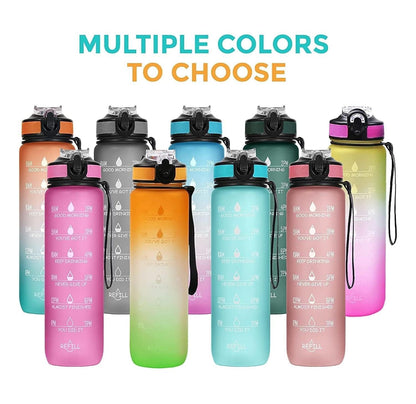 Unbreakable Water Bottle for Home with Motivational Time Marker Water Bottles