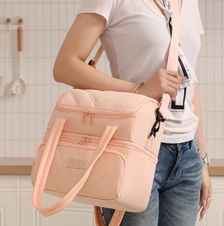 Fashion Double Layer Insulated Lunch Bag Luggage & Bags > Lunch Bags & Coolers > Insulated Lunch Bags