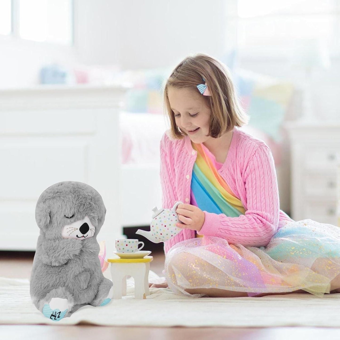 Breathing Teddy Bear with Soothing Music, Comfort Plush Toys & Games