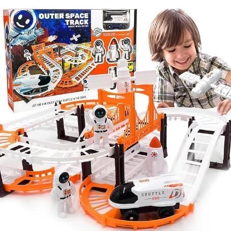 Astronaut Spaceship Track Set - Outer Space Toy Set for Kids Toys & Games