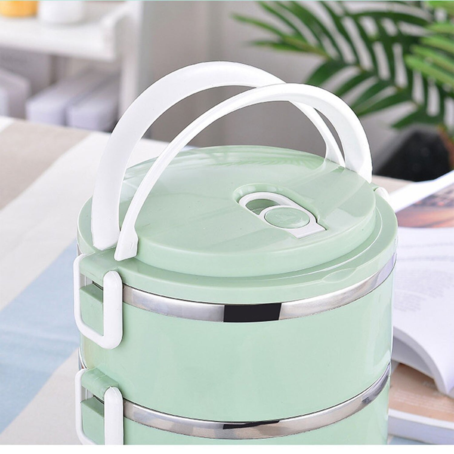 Multi Layer Stainless Steel Hot Lunch Box (3 Layer) Kitchen & Dining