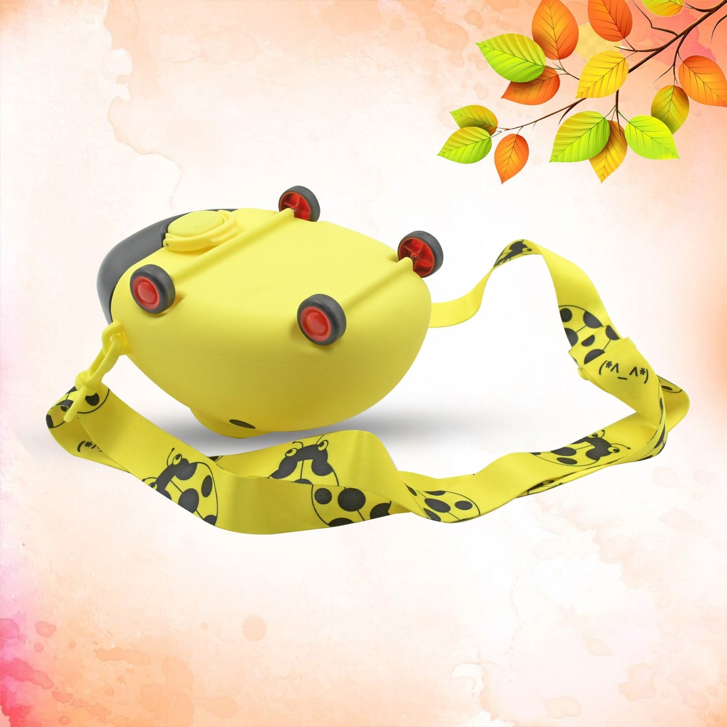 Cute Plastic Bug Shape Water Bottle With Adjustable Shoulder Strap 4 Wheel Water Bottle For Kids | Water Bottles