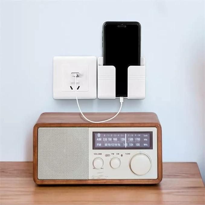 Wall Mounted Mobile Holder With Adhesive Strips& Charging Holder Home Organization