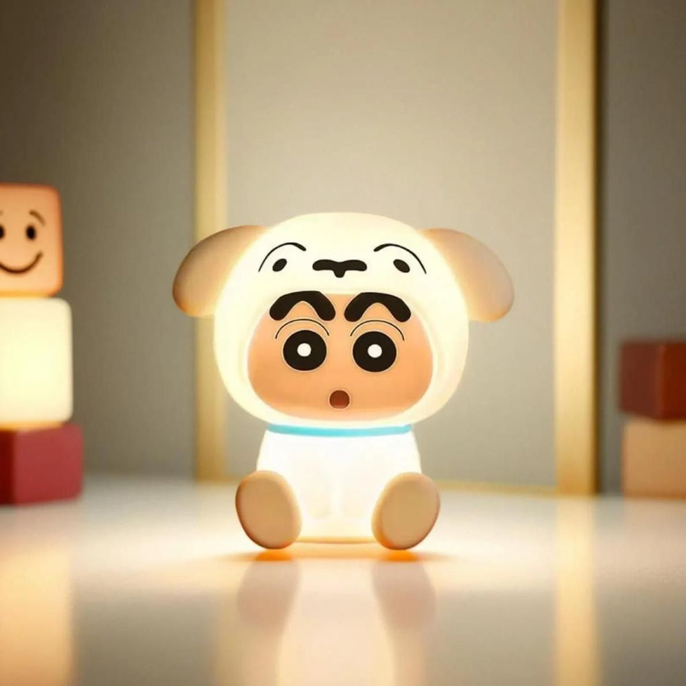 Crayon Shin-chan Shiro LED Night Light | Soft Silicone Cartoon Lamp for Kids & Bedroom Decor Home Decor