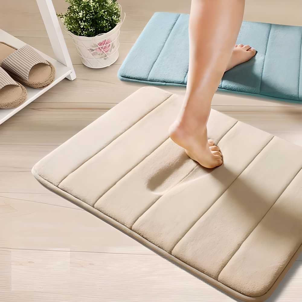 Water Absorbent Soft Foam Rectangular Bath Mat / Door Mat – Non-Slip & Super Absorbent Home & Bath