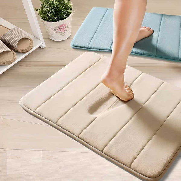 Water Absorbent Soft Foam Rectangular Bath Mat / Door Mat – Non-Slip & Super Absorbent Home & Bath