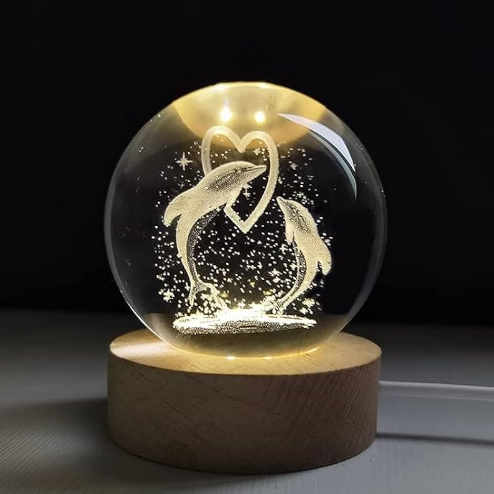 3D crystal Dolphin Lamp Home Decor