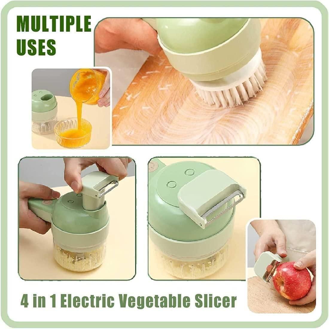 4 in 1 Portable Electric Vegetable Cutter Set Kitchen & Dining