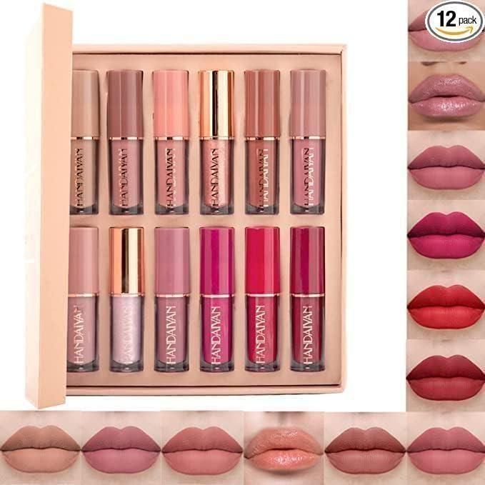 Velvet Matte Liquid Lipstick Set (12 Shades) | Long-Lasting & Smudge-Proof Beauty & Personal Care