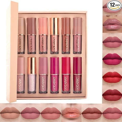 Velvet Matte Liquid Lipstick Set (12 Shades) | Long-Lasting & Smudge-Proof Beauty & Personal Care