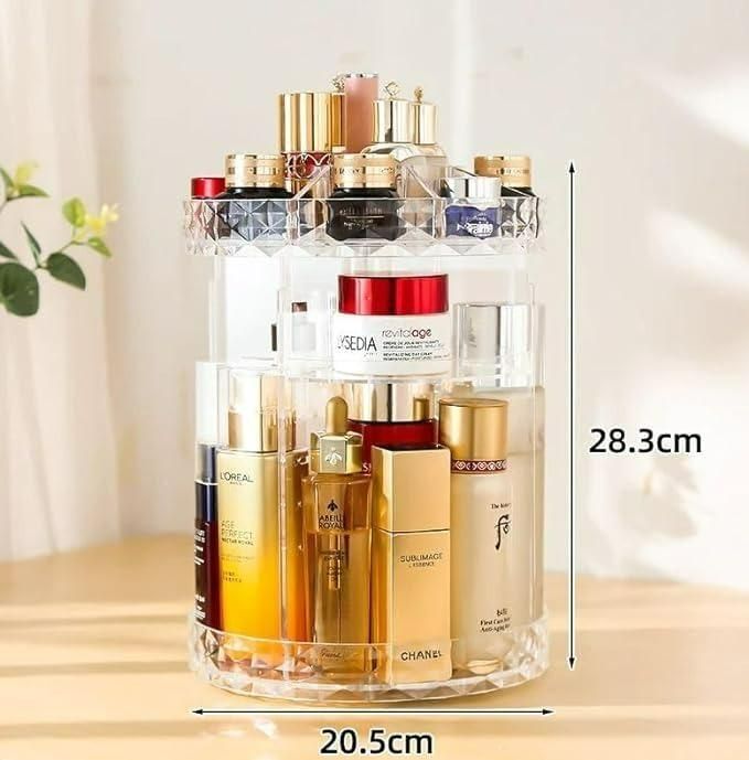 Makeup Organizer Adjustable 360 Rotation Box Case Home Organization