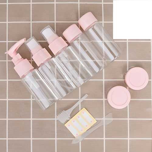 Portable Travel Cosmetics Bottles Plastic Pressing Spray Bottle for Makeup (Pack of 7) Bathroom Accessories