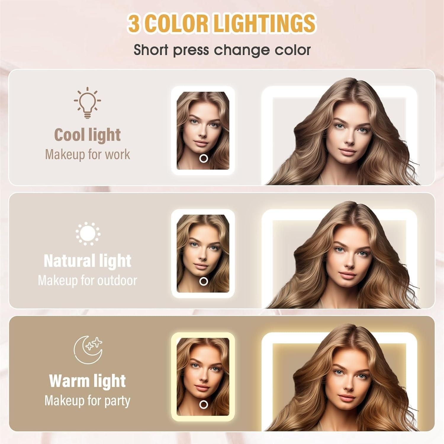 White Jewelry Box with LED Mirror Home Organization