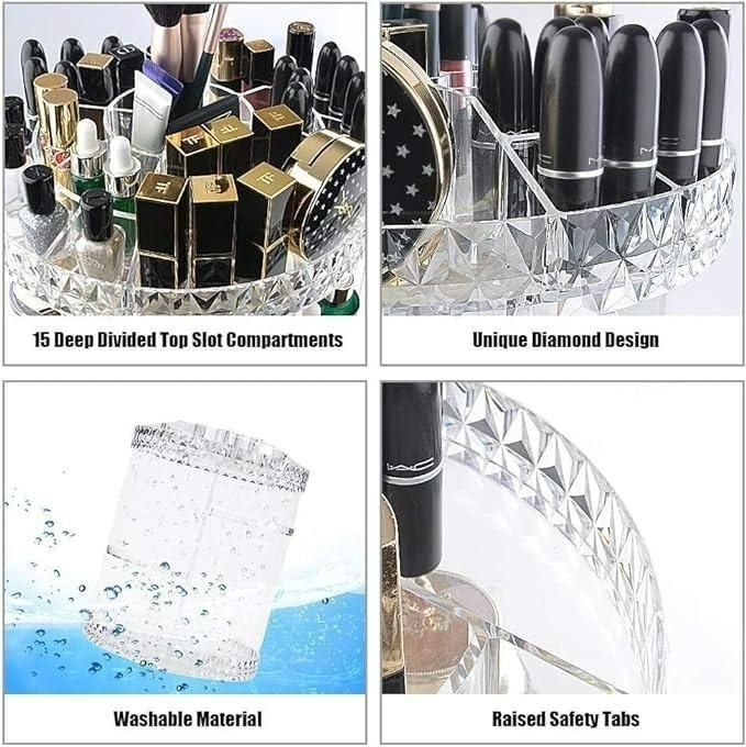 Makeup Organizer Adjustable 360 Rotation Box Case Home Organization