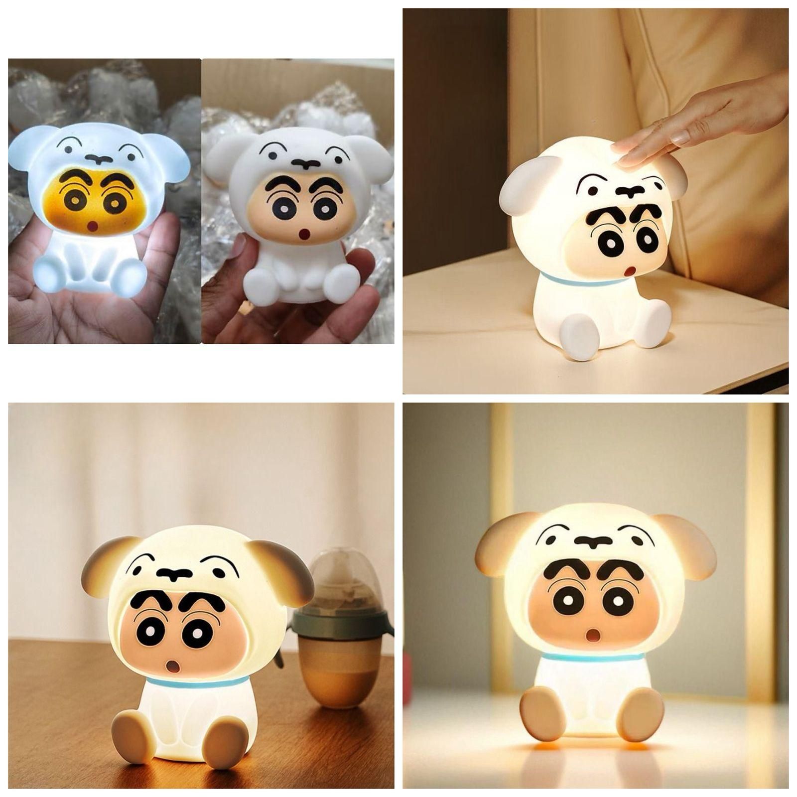 Crayon Shin-chan Shiro LED Night Light | Soft Silicone Cartoon Lamp for Kids & Bedroom Decor Home Decor