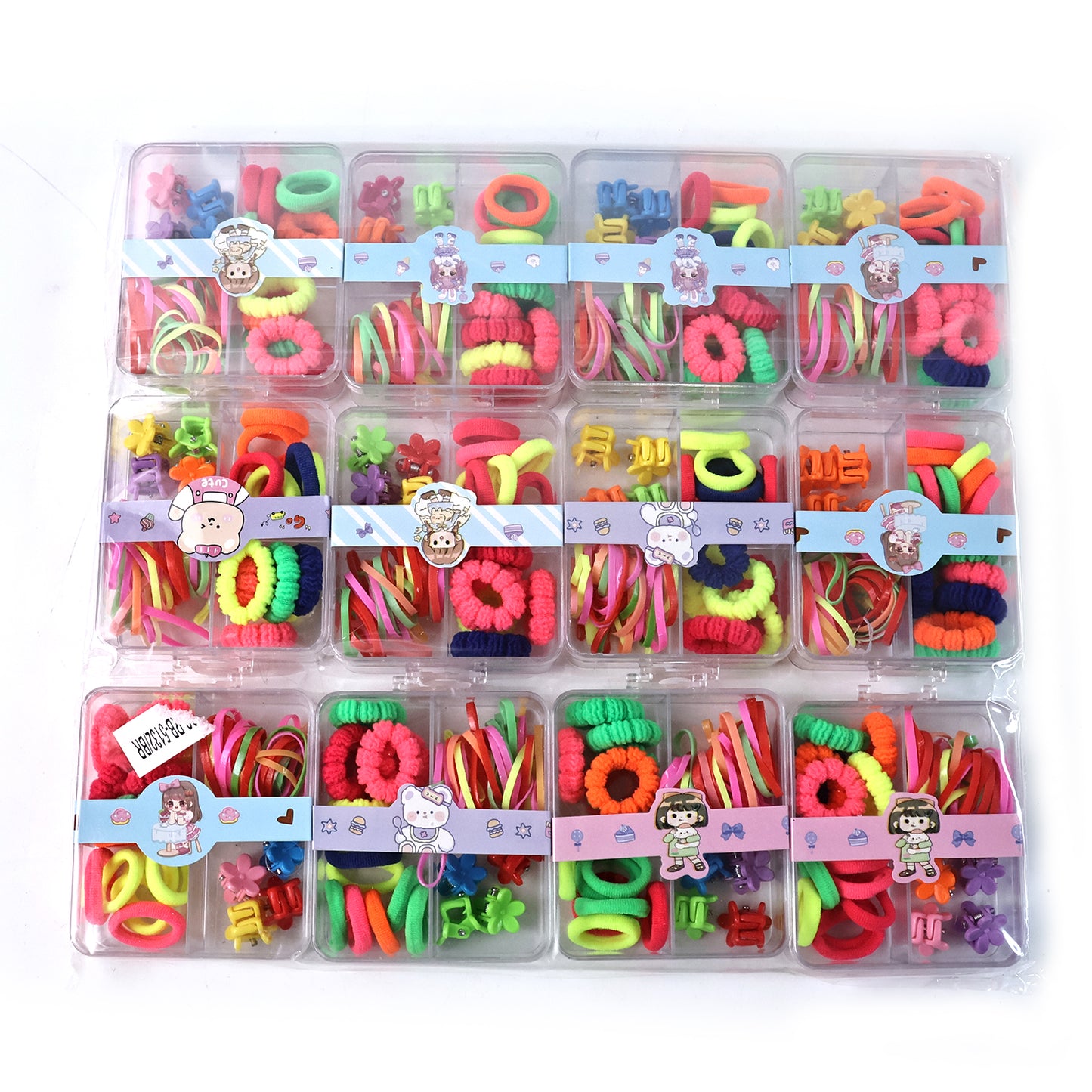 Kids Hair Bands Rubber Bands Cute Hair Clips In Storage Box (Mix Design 1 Set) Hair Accessories