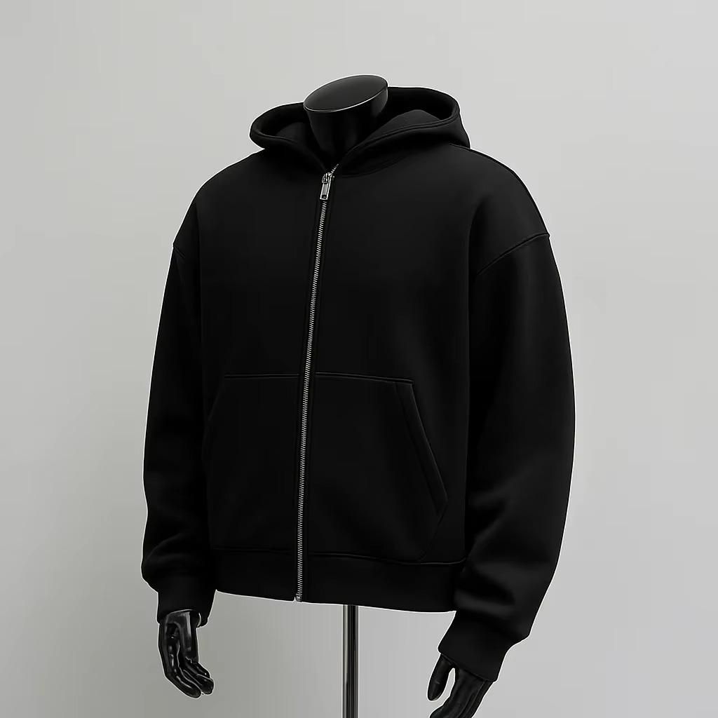 Men’s Solid Zip Up Hoodie | Fleece Hooded Sweatshirt Men's Clothing
