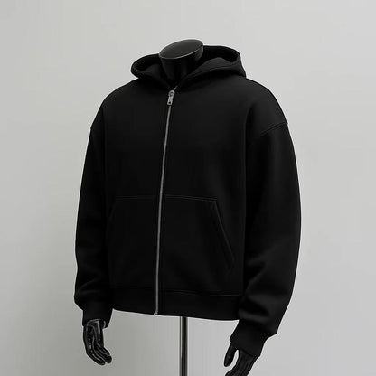 Men’s Solid Zip Up Hoodie | Fleece Hooded Sweatshirt Men's Clothing