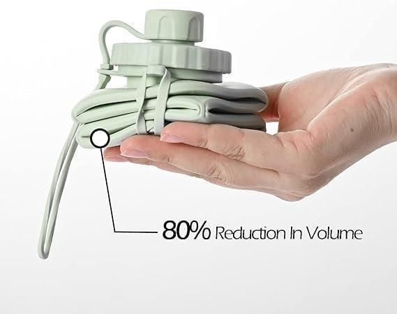 Folding Silicone Water Bottle Outdoor Travel Portable Water Cup 600 Ml - Blue Water Bottles