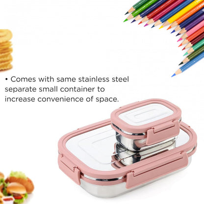 Premium Stainless Steel Leak Proof Air Tight Lunch Boxes (900ml+200ml Approx 2 Pc Set) Lunch Box