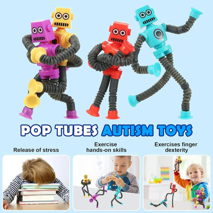 Children Suction Cup Toys Pop Tubes Telescopic Sensory Toy Toys & Games