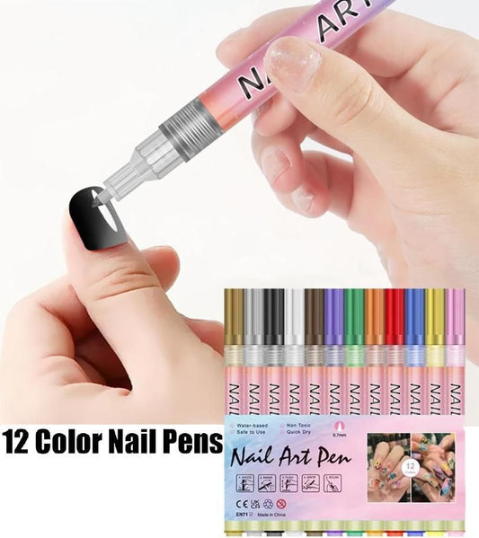 Nail Art Pens Set of 12 Colors Beauty & Personal Care