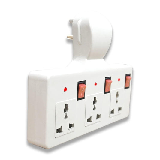3 Pin Multi Plug Point Cordless Wall Socket Extension Board Electronics