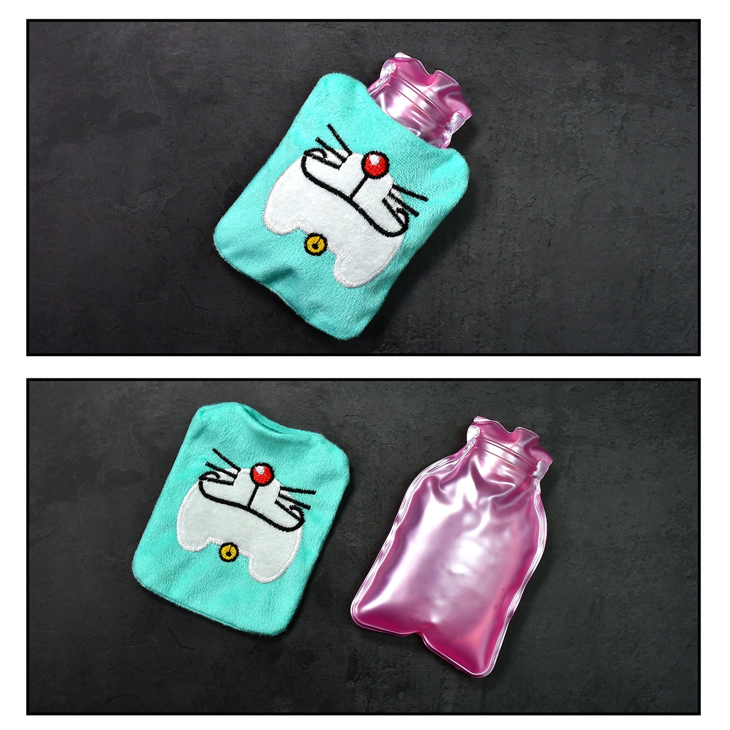 Doremon Cartoon Small Hot Water Bag With Cover For Pain Relief Health and Beauty