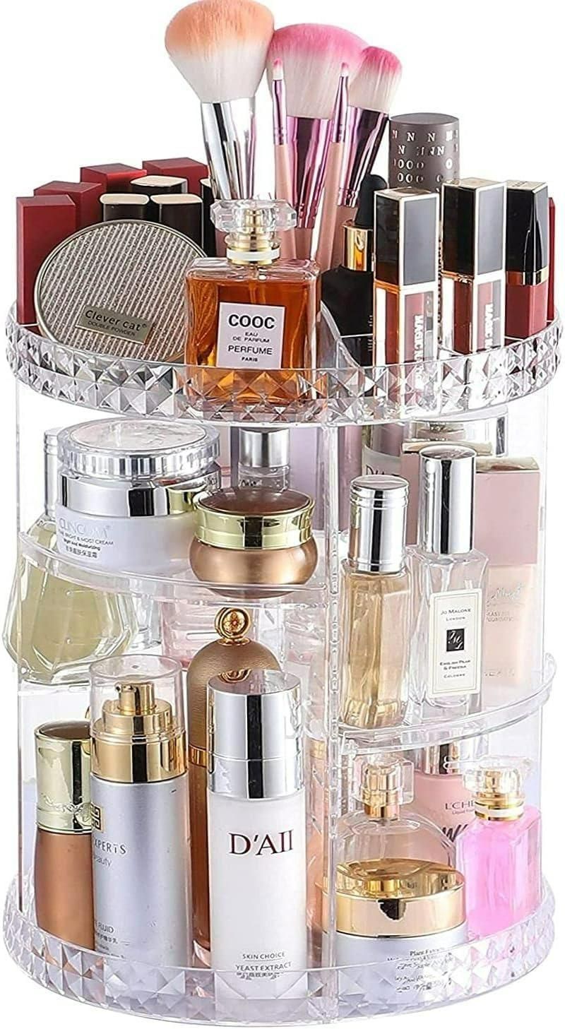 Makeup Organizer Adjustable 360 Rotation Box Case Home Organization
