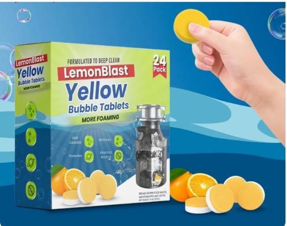 LemonBlast Yellow Bubble Tablets (24pc) Household Supplies