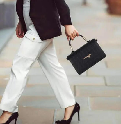 Black Quilted Style Fancy Sling Bag for Women Handbags