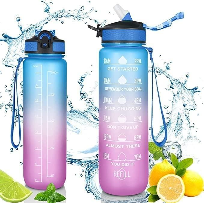 Unbreakable Water Bottle for Home with Motivational Time Marker Water Bottles