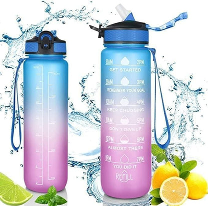 Unbreakable Water Bottle for Home with Motivational Time Marker Water Bottles
