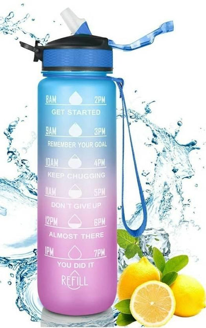 Unbreakable Water Bottle for Home with Motivational Time Marker Water Bottles