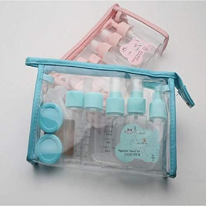 Portable Travel Cosmetics Bottles Plastic Pressing Spray Bottle for Makeup (Pack of 7) Bathroom Accessories