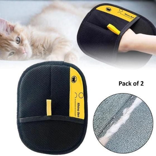 Pet Hair Removal Gloves (Pack of 2) | Reusable Fur Remover for Clothes & Furniture Pet Supplies