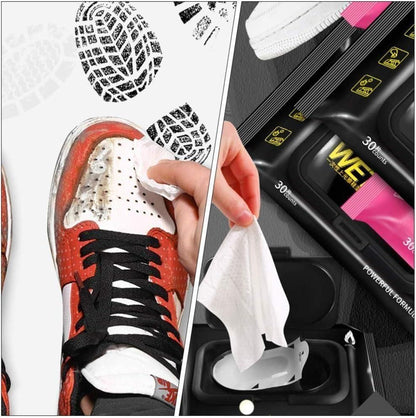 Natural Sneaker & Shoe Cleaner Wipes (Pack of 80) | Travel Friendly Cleaning Supplies
