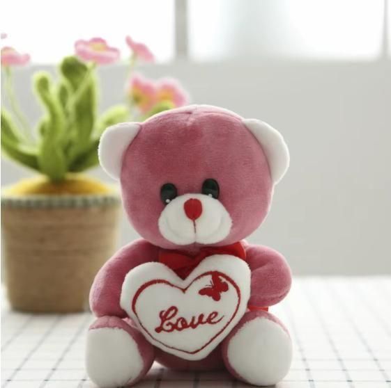 Love Quote Soft Teddy Bear with Heart | Valentine's Day Gift for Kids & Couples Toys & Games