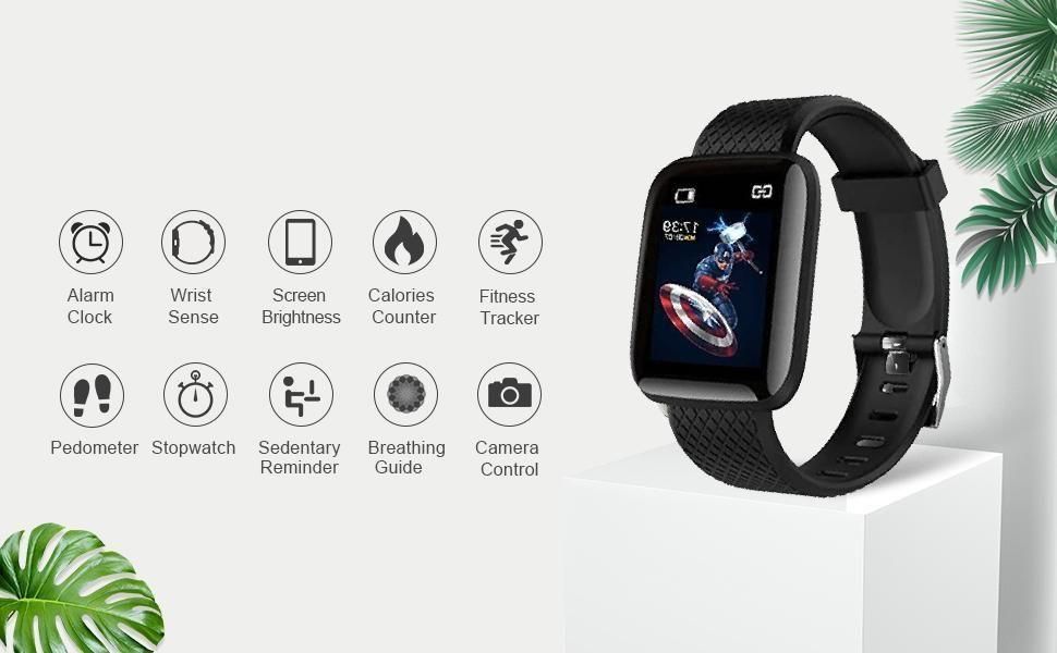 ID116 Plus Smart Bracelet Fitness Tracker Color Screen Smartwatch Heart Rate Blood Pressure Pedometer Sleep Monitor Smart Watch