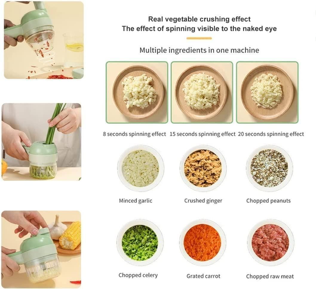 4 in 1 Portable Electric Vegetable Cutter Set Kitchen & Dining