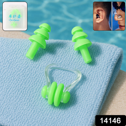 Swimming Earplugs And Nose Clip Set (3 Pc) Swimming Accessories
