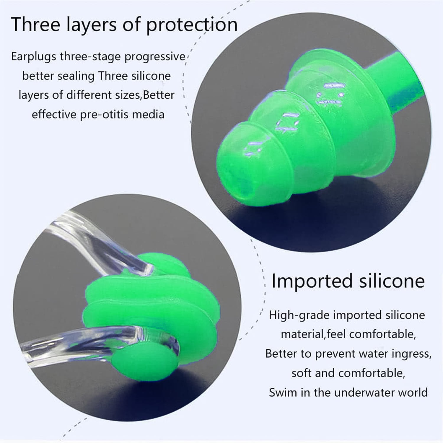 Swimming Earplugs And Nose Clip Set (3 Pc) Swimming Accessories